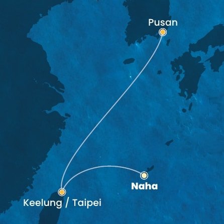 Japonsko, Tchaj-wan, Jižní Korea z Naha na lodi Costa Serena