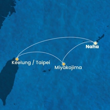 Japonsko, Tchaj-wan z Naha na lodi Costa Serena