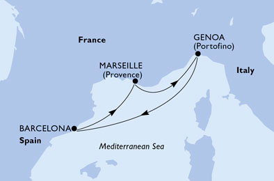Itálie, Španělsko, Francie z Janova na lodi MSC World Europa