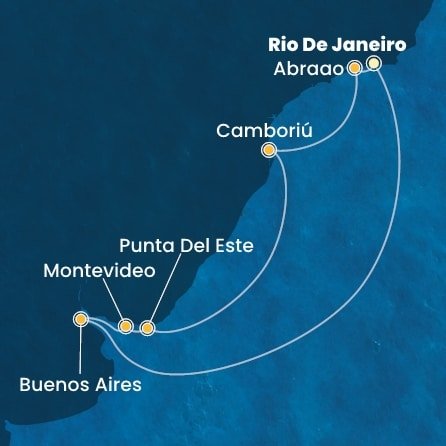 Brazílie, Argentina, Uruguay z Rio de Janeira na lodi Costa Serena