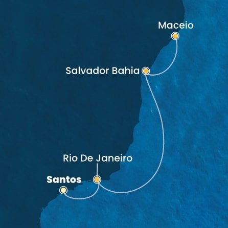 Brazílie ze Santosu na lodi Costa Diadema