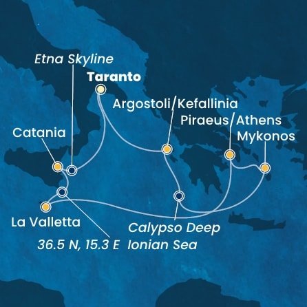 Itálie, Řecko, Malta, Sicílie na lodi Costa Fascinosa