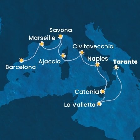 Itálie, Malta, Francie, Španělsko na lodi Costa Serena