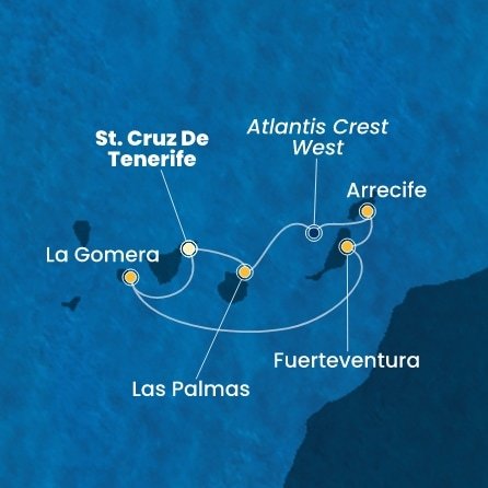 Španělsko, La Gomera z Tenerife na lodi Costa Fortuna