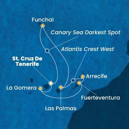 Španělsko, La Gomera, Portugalsko z Tenerife na lodi Costa Fortuna