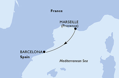 Francie, Španělsko z Marseille na lodi MSC Meraviglia