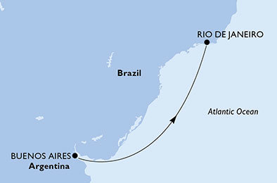 Argentina, Brazílie z Buenos Aires na lodi MSC Splendida
