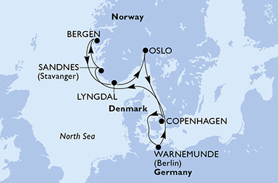 Německo, Norsko, Dánsko z Warnemünde na lodi MSC Magnifica