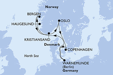 Německo, Norsko, Dánsko z Warnemünde na lodi MSC Magnifica