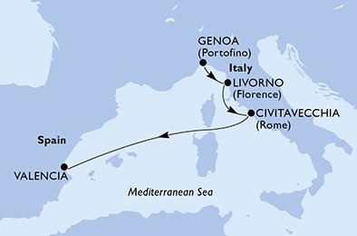 Itálie, Španělsko z Janova na lodi MSC Sinfonia