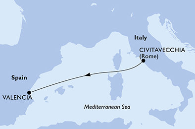 Itálie, Španělsko z Civitavecchia na lodi MSC Sinfonia