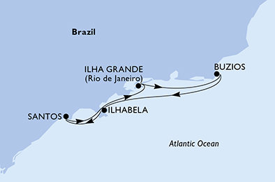 Brazílie ze Santosu na lodi MSC Divina