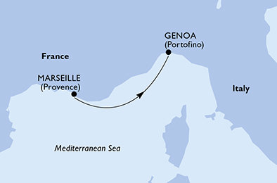 Francie, Itálie z Marseille na lodi MSC Magnifica