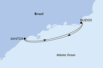 Brazílie ze Santosu na lodi MSC Seaview