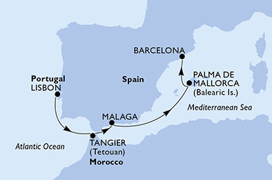Portugalsko, Maroko, Španělsko z Lisabonu na lodi MSC Seaview