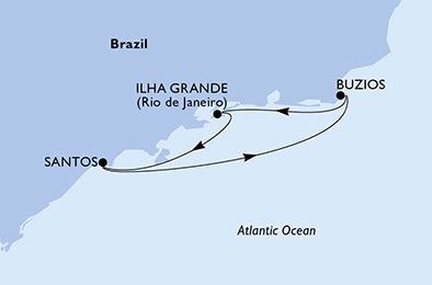 Brazílie ze Santosu na lodi MSC Divina