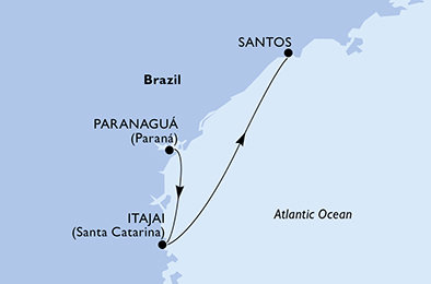 Brazílie na lodi MSC Musica
