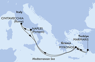 Turecko, Řecko, Itálie z Marmarisu na lodi MSC Divina