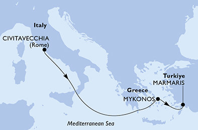 Itálie, Řecko, Turecko z Civitavecchia na lodi MSC Divina