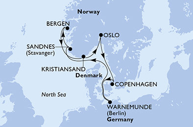 Dánsko, Německo, Norsko z Kodaně na lodi MSC Splendida