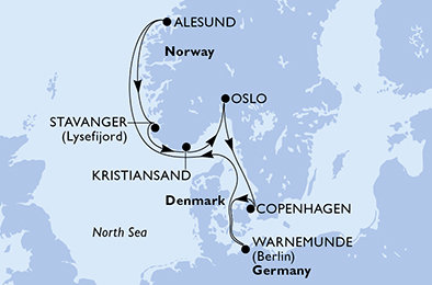 Dánsko, Německo, Norsko z Kodaně na lodi MSC Splendida