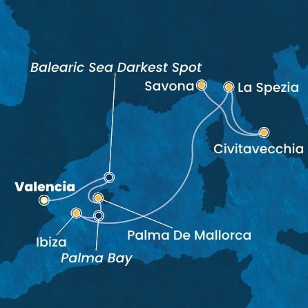 Španělsko, Itálie z Valencie na lodi Costa Pacifica