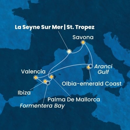 Francie, Itálie, Španělsko z Toulonu na lodi Costa Fascinosa