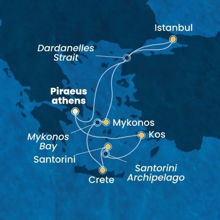 Řecko, Turecko z Pirea na lodi Costa Pacifica