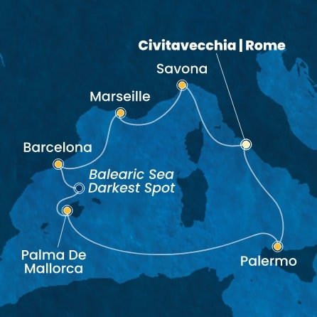 Itálie, Francie, Španělsko z Civitavecchia na lodi Costa Toscana