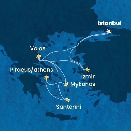 Turecko, Řecko z Istanbulu na lodi Costa Pacifica