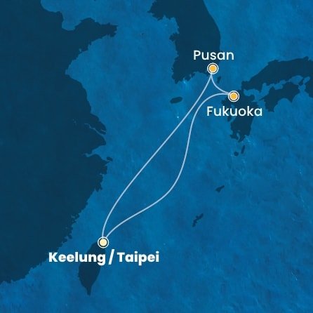 Tchaj-wan, Japonsko, Jižní Korea z Keelungu (Taipeje) na lodi Costa Serena