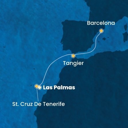 Španělsko, Maroko z Las Palmas na lodi Costa Smeralda