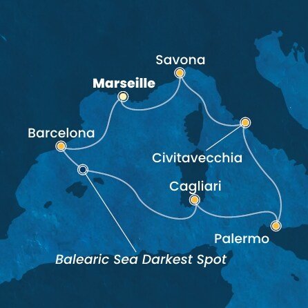 Francie, Španělsko, Itálie z Marseille na lodi Costa Pacifica