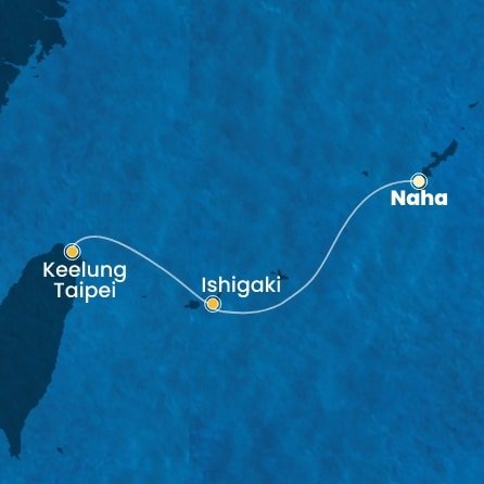 Japonsko, Tchaj-wan z Naha na lodi Costa Serena