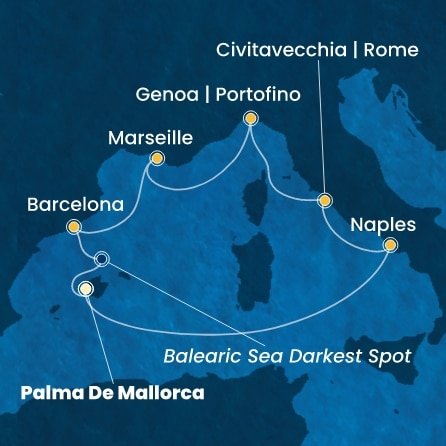 Španělsko, Itálie, Francie z Palmy de Mallorca na lodi Costa Toscana