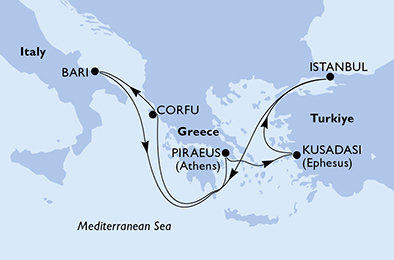 Turecko, Řecko, Itálie z Istanbulu na lodi MSC Lirica