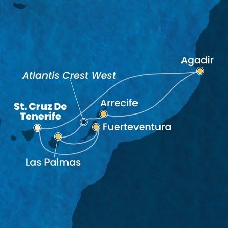 Španělsko, Maroko z Tenerife na lodi Costa Smeralda