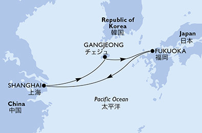 Čína, Jižní Korea, Japonsko ze Šanghaje na lodi MSC Bellissima