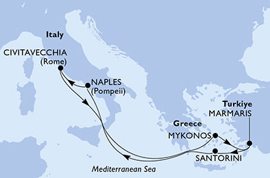 Turecko, Řecko, Itálie z Marmarisu na lodi MSC Divina