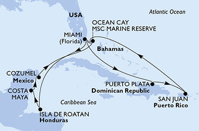 Křížem krážem Karibikem na MSC World America