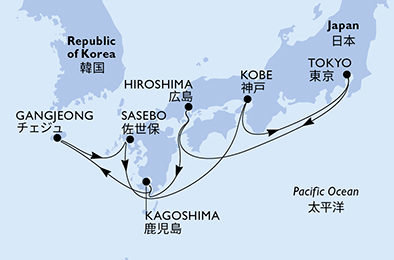 Obeplujme Japonsko na MSC Bellissima
