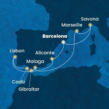 Ze Středomoří až do Lisabonu na Costa Diadema