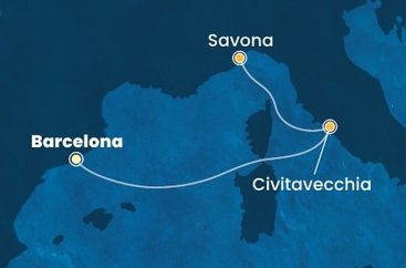 Španělsko, Itálie z Barcelony na lodi Costa Pacifica