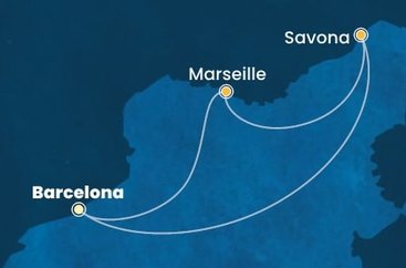 Španělsko, Francie, Itálie z Barcelony na lodi Costa Fascinosa