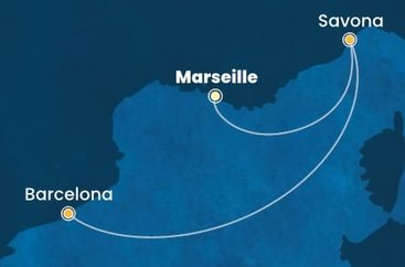 Francie, Itálie, Španělsko z Marseille na lodi Costa Serena