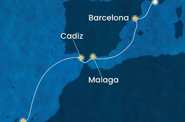 Francie, Španělsko z Marseille na lodi Costa Smeralda
