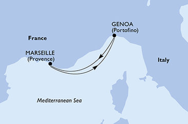 Francie, Itálie z Marseille na lodi MSC Magnifica