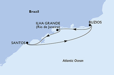 Brazílie ze Santosu na lodi MSC Musica