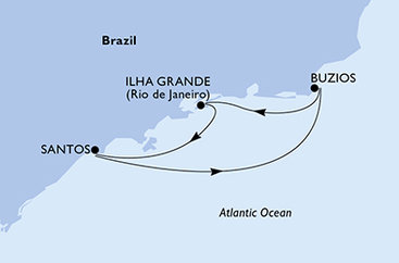 Brazílie ze Santosu na lodi MSC Musica