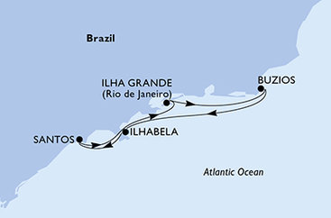 Brazílie ze Santosu na lodi MSC Divina